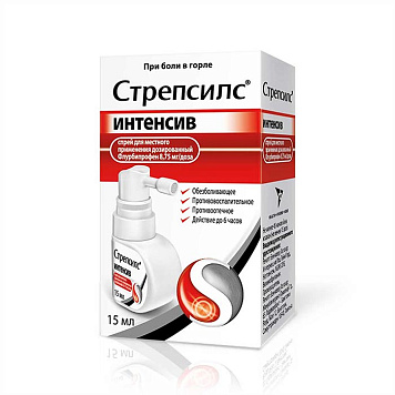цена СТРЕПСИЛС ИНТЕНСИВ СПРЕЙ Д/МЕСТН. ПРИМ. 8,75МГ/ДОЗА ФЛ. 15МЛ в Доброй Аптеке купить СТРЕПСИЛС ИНТЕНСИВ СПРЕЙ Д/МЕСТН. ПРИМ. 8,75МГ/ДОЗА ФЛ. 15МЛ в Доброй Аптеке